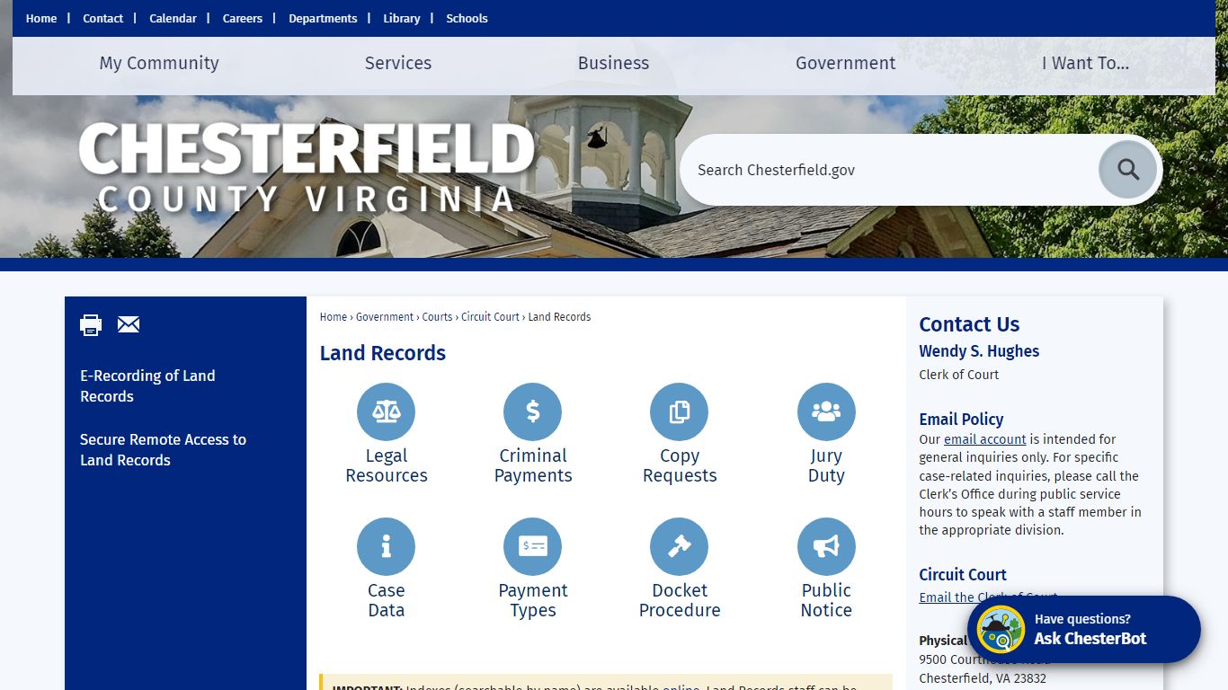 Land Records | Chesterfield County, VA